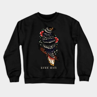 Raven American Traditional Tattoo Flash Crewneck Sweatshirt